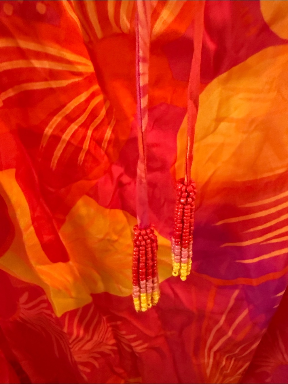 FARM Rio Vibrant Pink and Orange Tropical Midi Dress - Picture 2 of 6